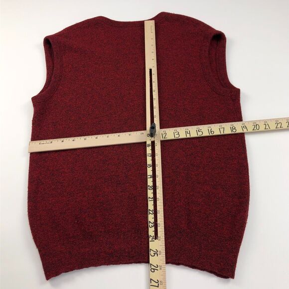 Jantzen VTG XL USA V-Neck Mens Acrylic Sleeveless Sweater Vest Red MINT - Picture 5 of 7